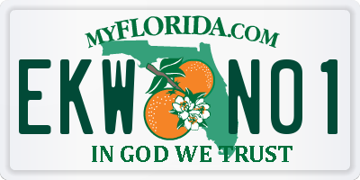 FL license plate EKWN01