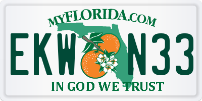 FL license plate EKWN33