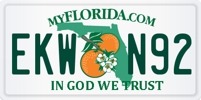 FL license plate EKWN92