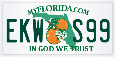 FL license plate EKWS99