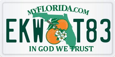 FL license plate EKWT83