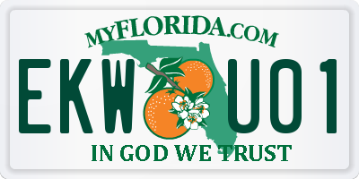 FL license plate EKWU01
