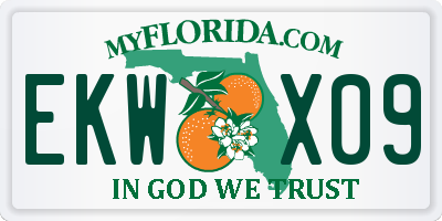 FL license plate EKWX09