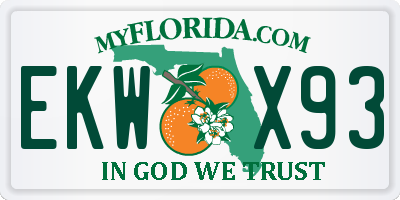 FL license plate EKWX93