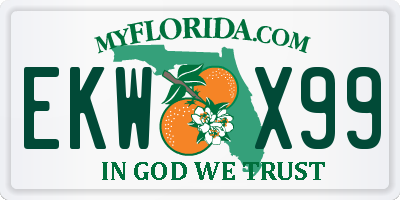 FL license plate EKWX99