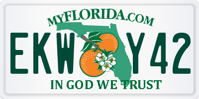 FL license plate EKWY42