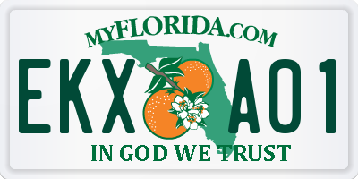 FL license plate EKXA01