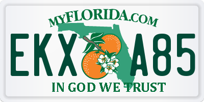 FL license plate EKXA85