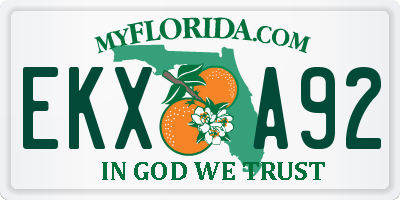 FL license plate EKXA92