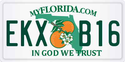 FL license plate EKXB16