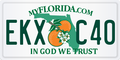 FL license plate EKXC40