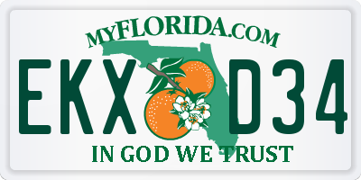 FL license plate EKXD34