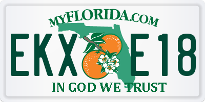 FL license plate EKXE18