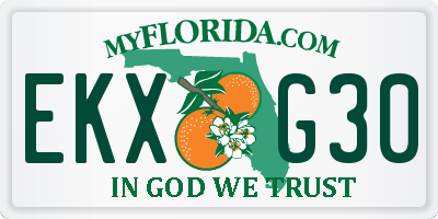 FL license plate EKXG30