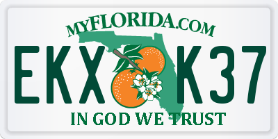 FL license plate EKXK37