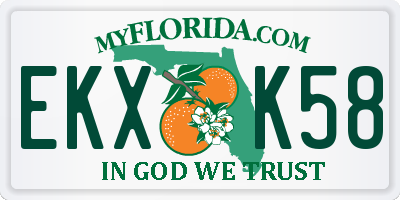 FL license plate EKXK58