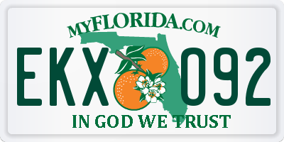 FL license plate EKXO92
