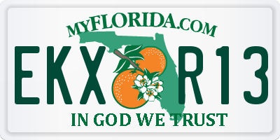 FL license plate EKXR13
