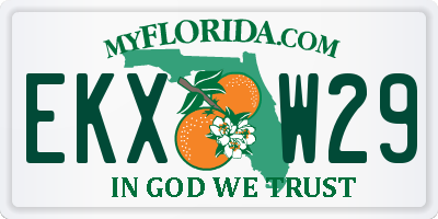 FL license plate EKXW29