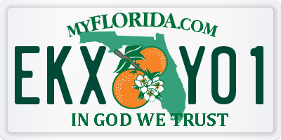 FL license plate EKXY01