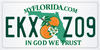 FL license plate EKXZ09