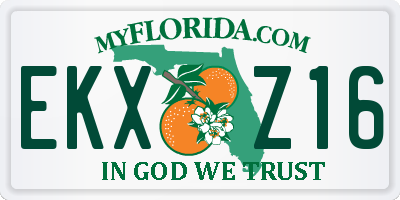 FL license plate EKXZ16