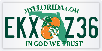 FL license plate EKXZ36