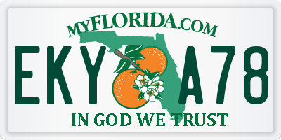 FL license plate EKYA78