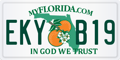 FL license plate EKYB19