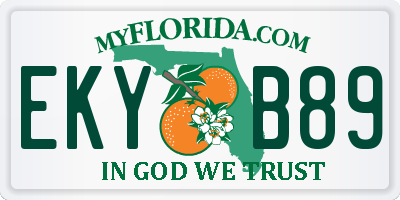FL license plate EKYB89