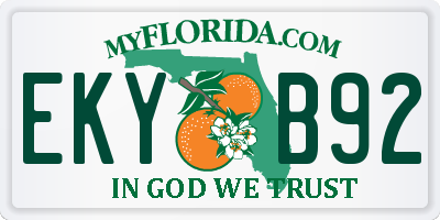 FL license plate EKYB92