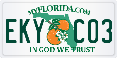 FL license plate EKYC03