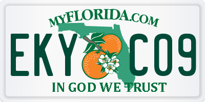 FL license plate EKYC09