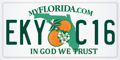 FL license plate EKYC16