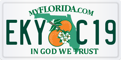 FL license plate EKYC19