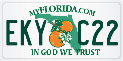 FL license plate EKYC22