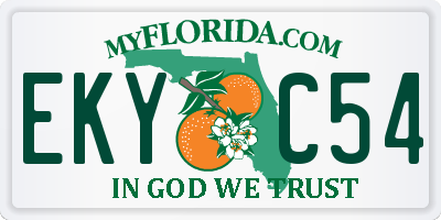 FL license plate EKYC54