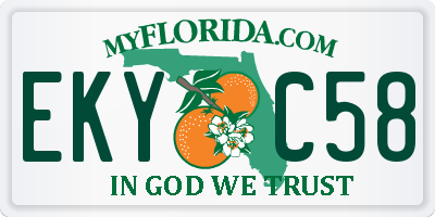 FL license plate EKYC58