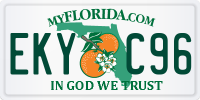 FL license plate EKYC96