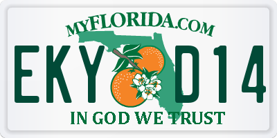 FL license plate EKYD14