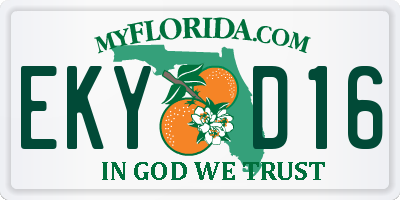 FL license plate EKYD16