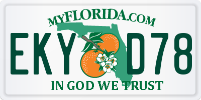 FL license plate EKYD78