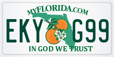 FL license plate EKYG99