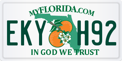 FL license plate EKYH92