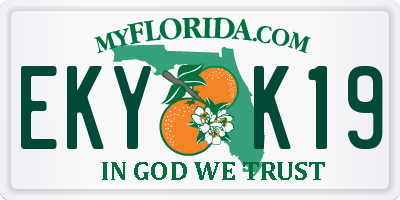 FL license plate EKYK19