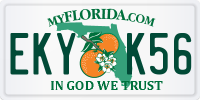 FL license plate EKYK56