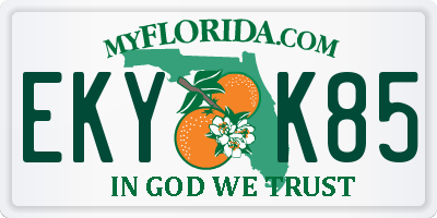 FL license plate EKYK85
