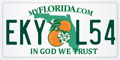FL license plate EKYL54