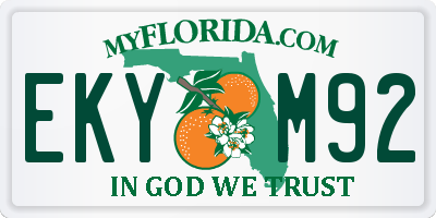 FL license plate EKYM92