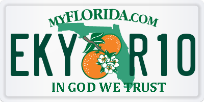 FL license plate EKYR10